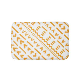 白の日泥布アフリカパターンのパス バスマット