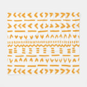 白の日泥布アフリカパターンのパス フリースブランケット (正面(横))