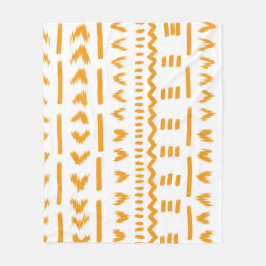 白の日泥布アフリカパターンのパス フリースブランケット