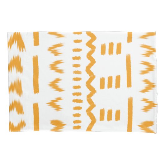 白の日泥布アフリカパターンのパス 枕カバー (正面)