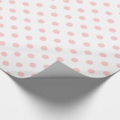 白の明るいピンクの水玉模様 ラッピングペーパー (角)