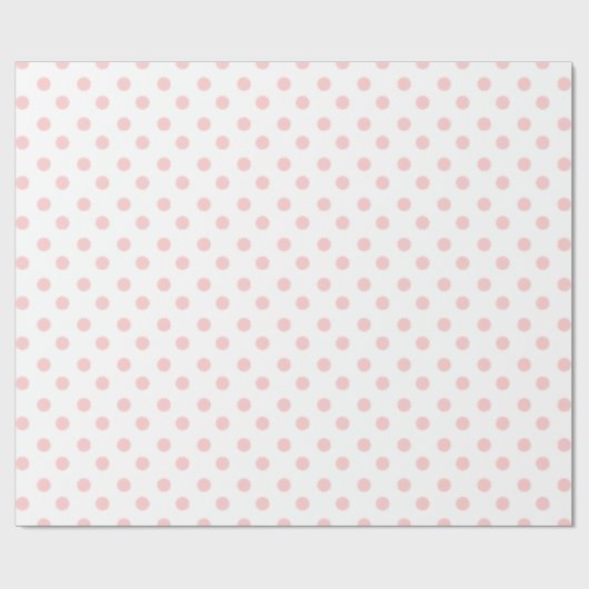 白の明るいピンクの水玉模様 ラッピングペーパー (フラット)