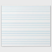 白の柔らかい青い縞、ギフト用包装紙 ラッピングペーパー (フラット)