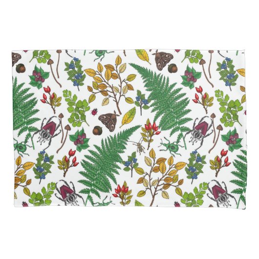 白の森の実葉、とバグ 枕カバー (正面左)