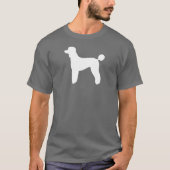 白の標準プードルシルエット |犬の品種 Tシャツ (正面)