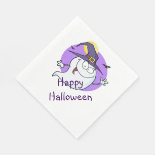 白の標準ランチョンナプキン/ハロウィーン スタンダードランチョンナプキン