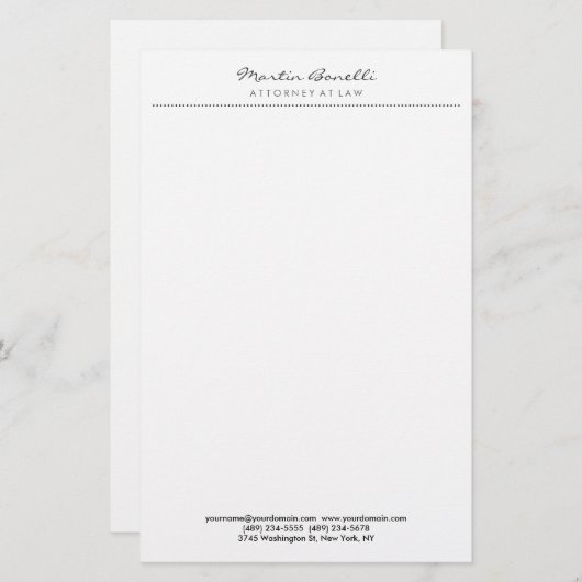 白の法律事務所 エクセレント トラディショナル シンプル 便箋 (正面/裏面)