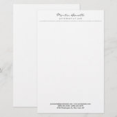 白の法律事務所 優れた 伝統的 シンプル 便箋 (正面/裏面)