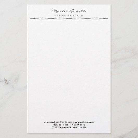 白の法律事務所 優れた 伝統的 シンプル 便箋 (正面)