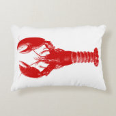 白の深紅のロブスター アクセントクッション (正面)