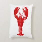 白の深紅のロブスター アクセントクッション (裏面(縦))