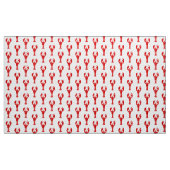 白の深紅のロブスター ファブリック (ヤード)