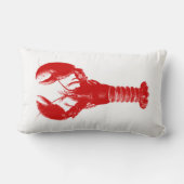 白の深紅のロブスター ランバークッション (裏面)