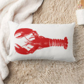 白の深紅のロブスター ランバークッション (ブランケット)
