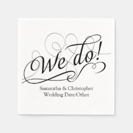 白の渦巻き結婚がスズにパーソナライズされた有利 スタンダードカクテルナプキン