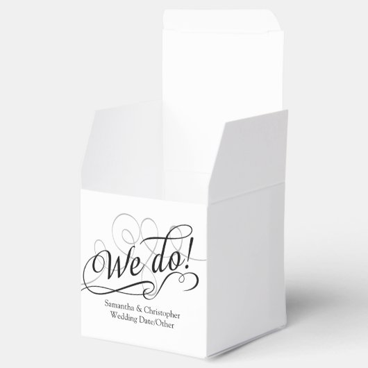 白の渦巻き結婚がスズにパーソナライズされた有利 フェイバーボックス (オープン)