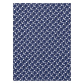 白の濃紺のいかりW/Rope テーブルクロス (正面)