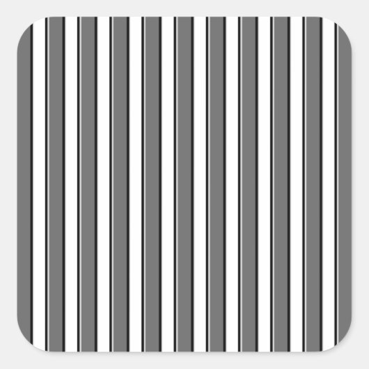白の灰色および黒のストライプ スクエアシール (正面)