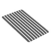 白の灰色および黒のストライプ マグネット (右側)