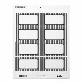 白の灰色および黒のストライプ ラベル (フルシート)