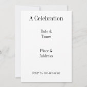 白の灰色および黒のストライプ 招待状 (裏面)