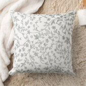 白の灰色のダマスク織 クッション (ブランケット)
