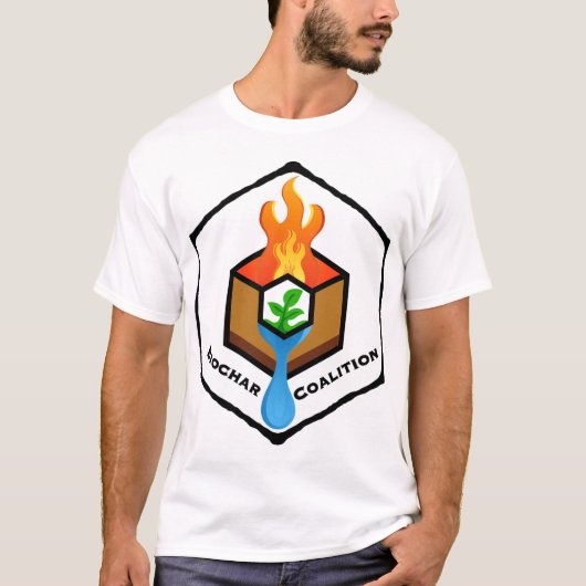 白の炭素吸着Tシャツ Tシャツ (正面)