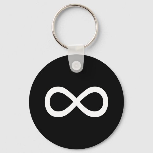 白の無限大シンボル キーホルダー (正面)