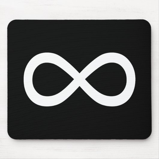 白の無限大シンボル マウスパッド (正面)