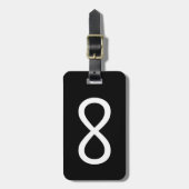 白の無限大シンボル ラゲッジタグ (正面縦)