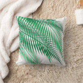 白の熱帯シュロの葉 クッション (ブランケット)