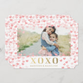 白の甘いハート | バレンタインデーの写真カード シーズンカード (正面/裏面)