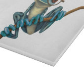 白の目ガラスを持つかわいく青いアマガエル カッティングボード (角)