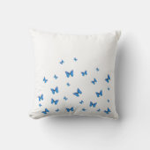 白の空色の蝶 クッション (正面)