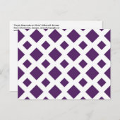 白の紫のダイヤモンド ポストカード (正面/裏面)