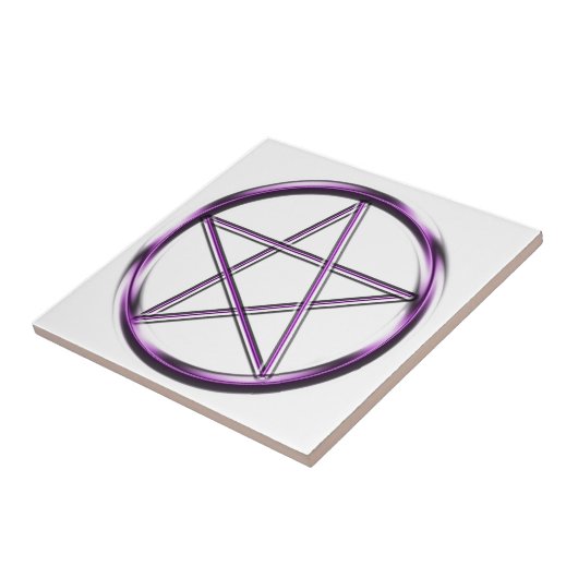 白の紫色の五芒星 タイル (側面)