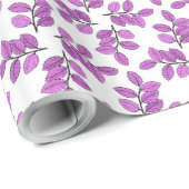 白の紫葉の ラッピングペーパー (ロールコーナー)