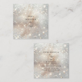 白の細かい優しいグリッター背景 スクエア名刺