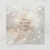 白の細かい優しいグリッター背景 スクエア名刺 (正面)