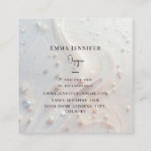 白の細かい優しいグリッター背景 スクエア名刺 (裏面)