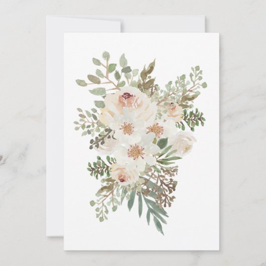 白の結婚フローラエレガントイメージ日付の保存 セーブザデート (裏面)