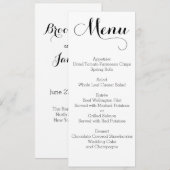 白の結婚メニューパーソナライズされた メニュー (正面/裏面)