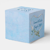 白の結婚リボンハート優先ボックス フェイバーボックス (裏面サイド)