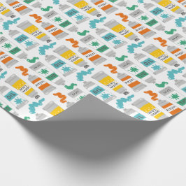 白の絵を描可愛いアートチューブ ラッピングペーパー