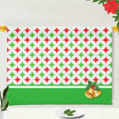 白の緑と赤のダイヤモンドスターパターン キッチンタオル