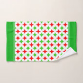 白の緑と赤のダイヤモンドスターパターン バスタオルセット (ハンドタオル)