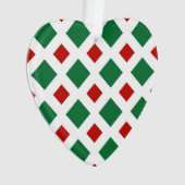 白の緑と赤のダイヤモンド オーナメント (正面)