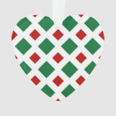 白の緑と赤のダイヤモンド オーナメント (裏面)
