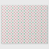 白の緑と赤の雪片 ラッピングペーパー (フラット)