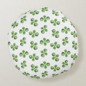 白の緑の葉多肉 ラウンドクッション (裏面)